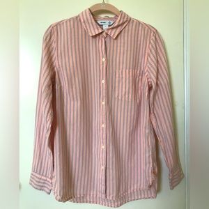 Old Navy The Classic Shirt Pink / Blue Stripe